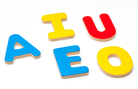 AEIOU, five letters of the alphabet